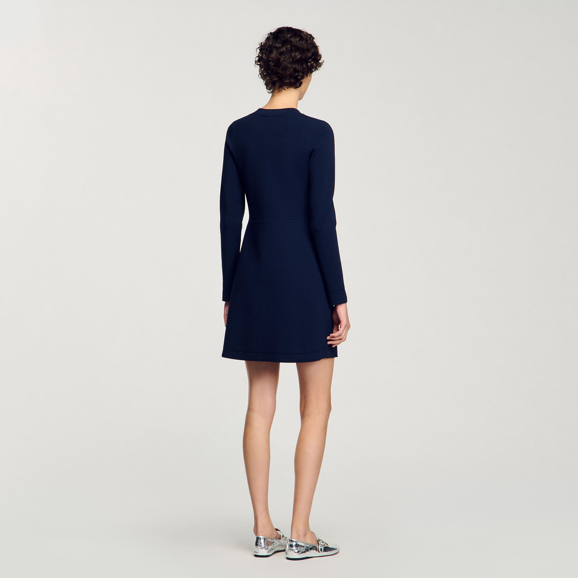 Korte jurk tricot knoopsluiting