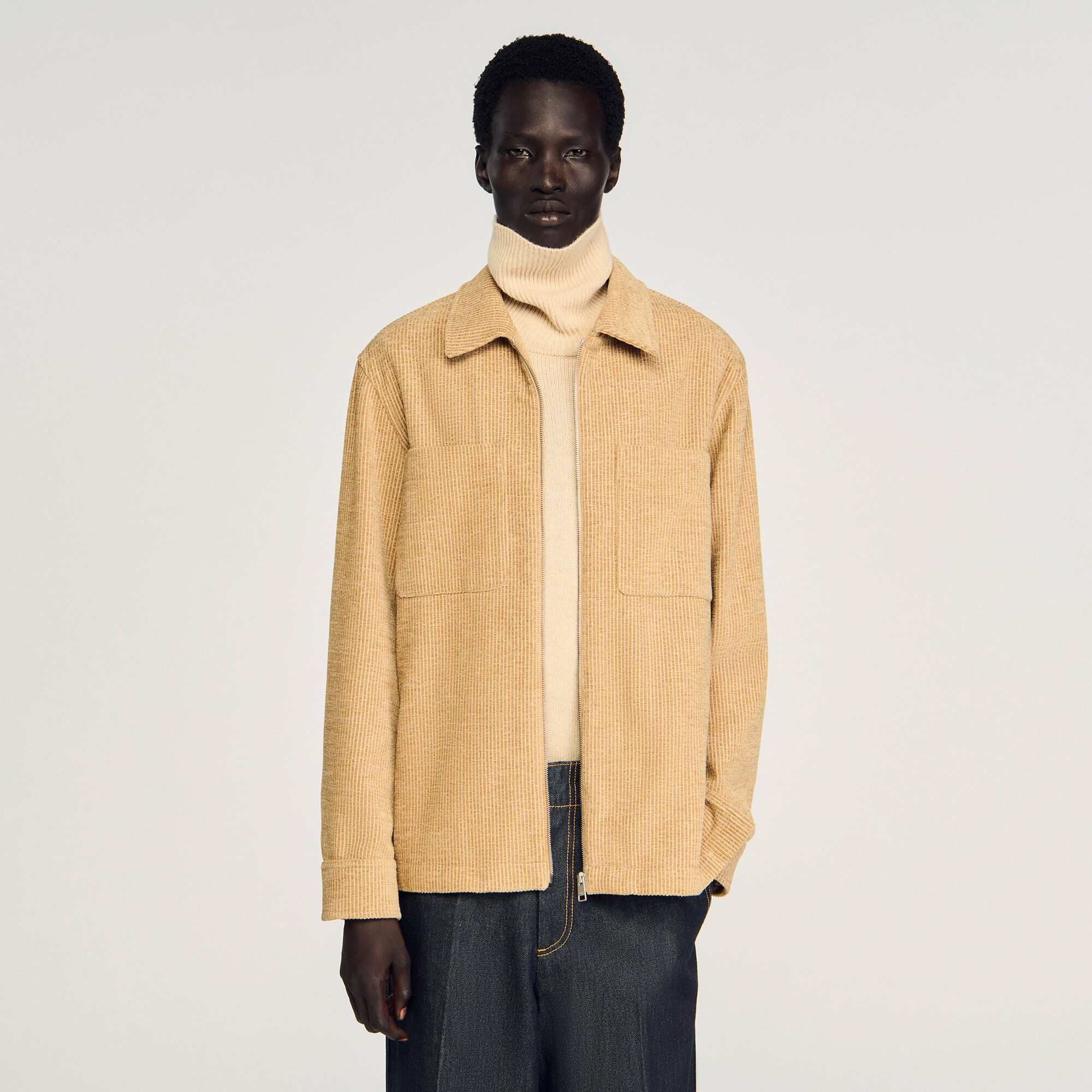 Overshirt van ribfluweel