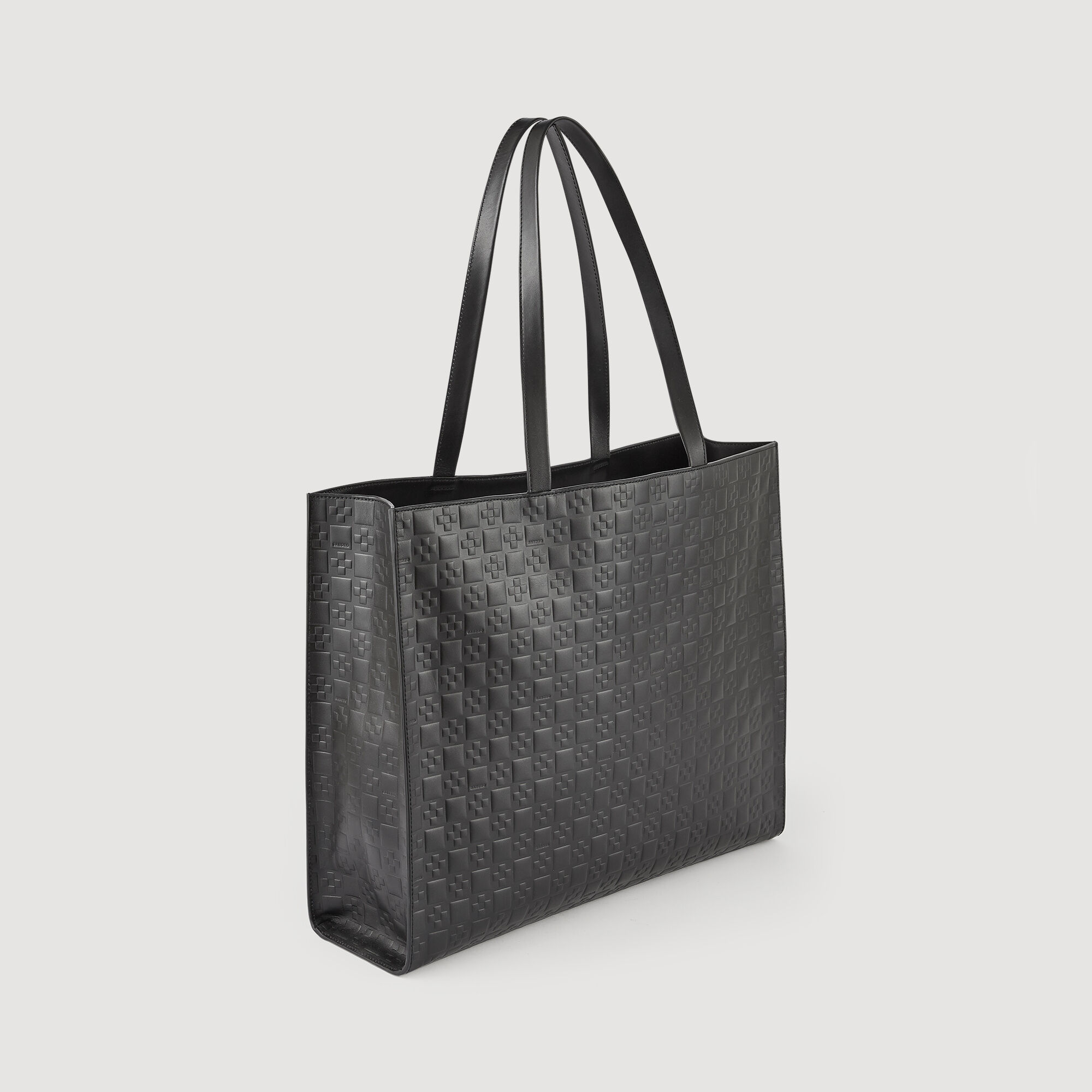 Grote shopper reliëfleer met monogram