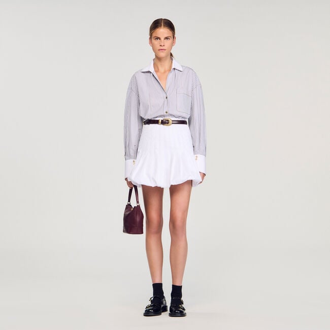 Overhemdblouse oversized gestreept