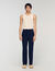 Rechte linnen pantalon met elastiek