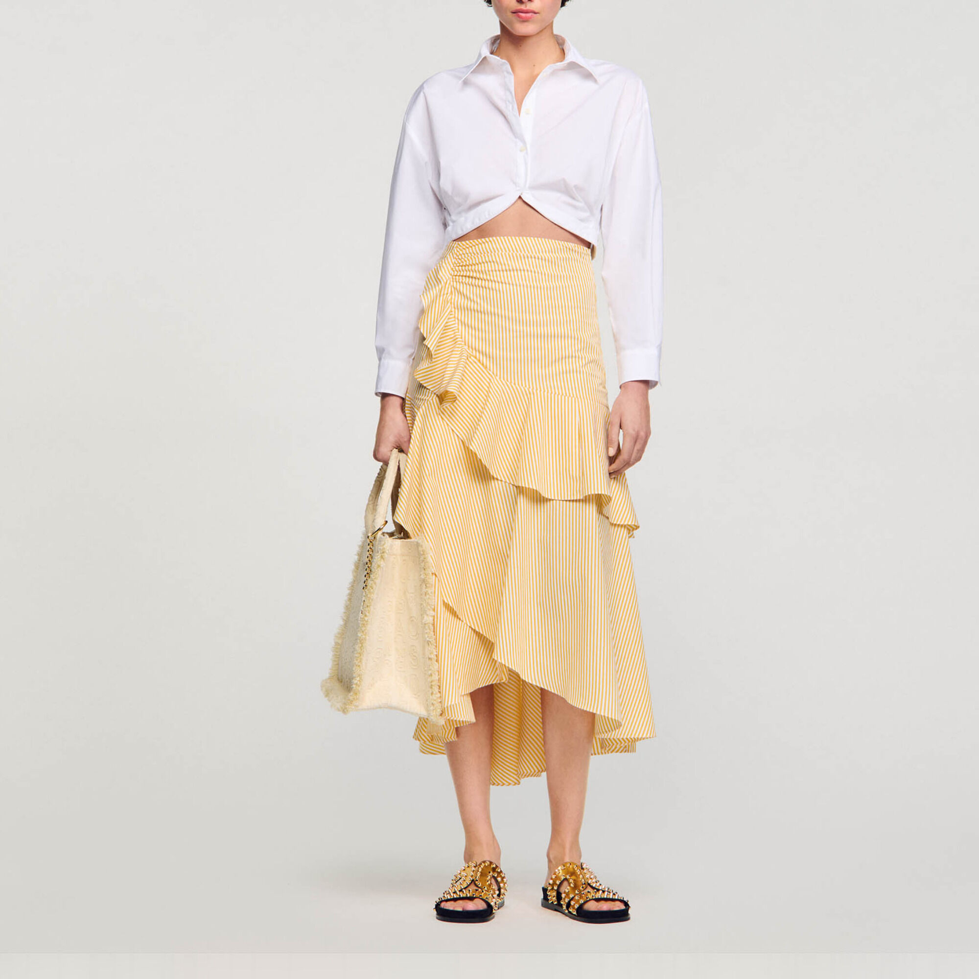 Korte overhemdblouse met overslag