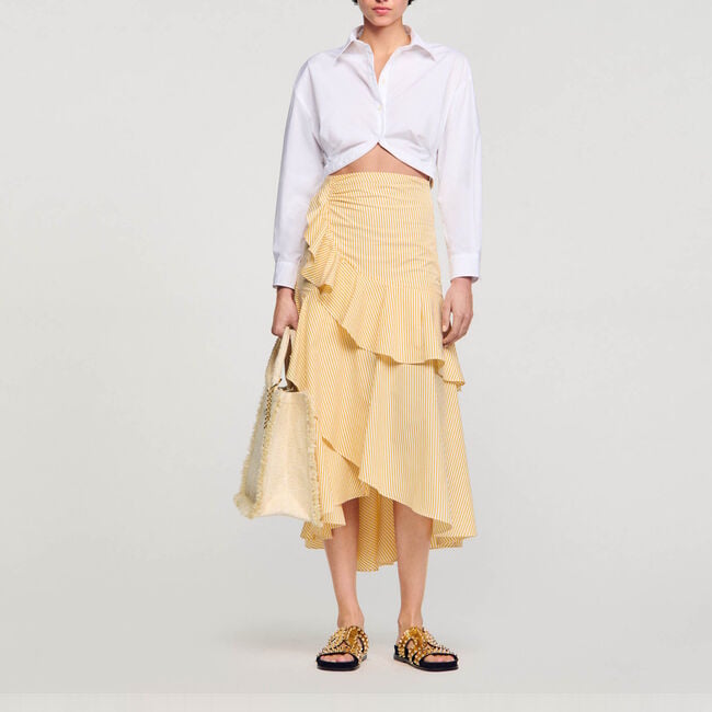 Korte overhemdblouse met overslag