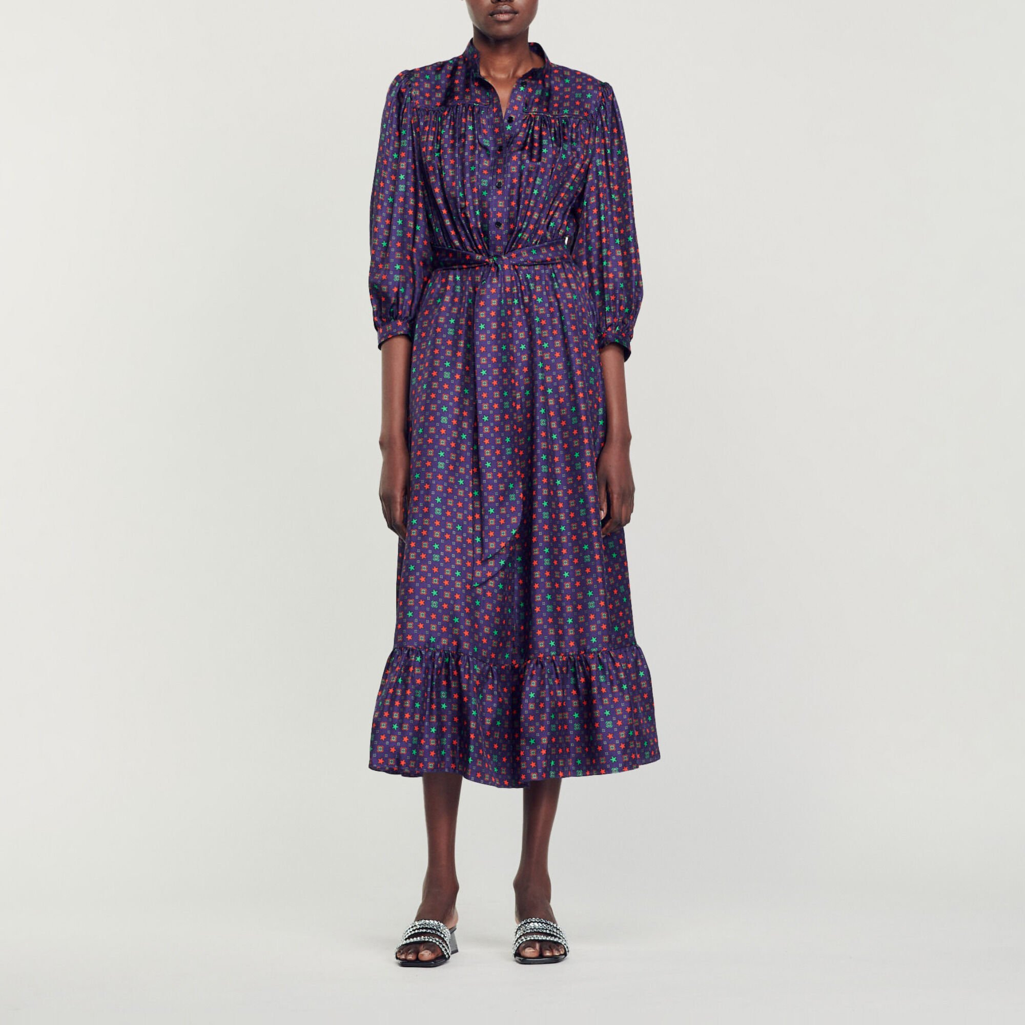 Halflange jurk met print