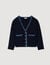Cardigan vest met denim