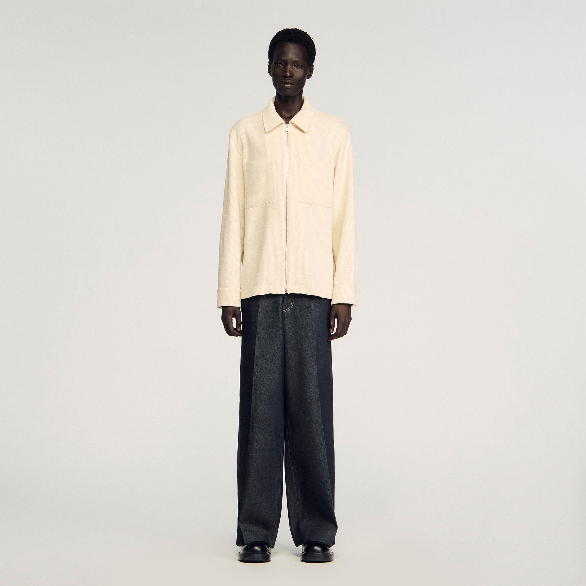 Overshirt van ribfluweel