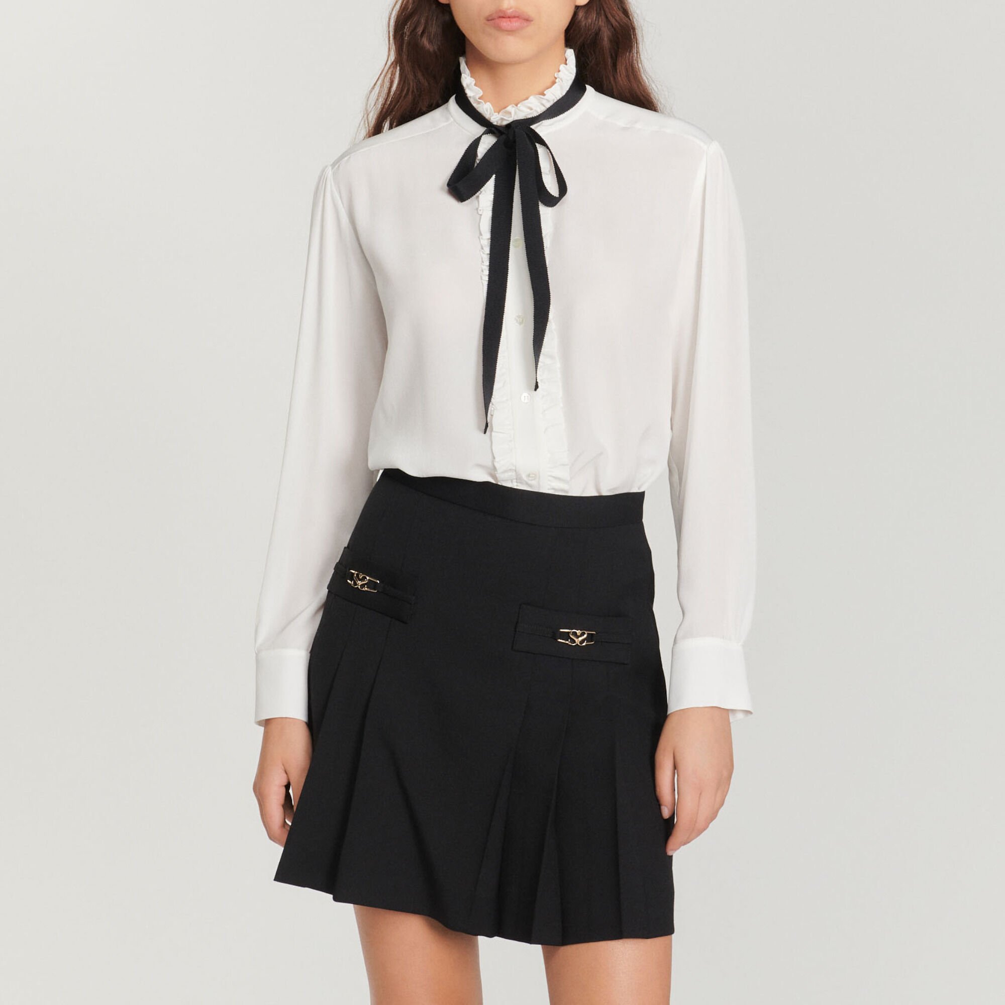 Zijden blouse met lint