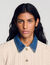 Cardigan vest denim kraag