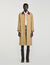 Lange trench met leren kraag