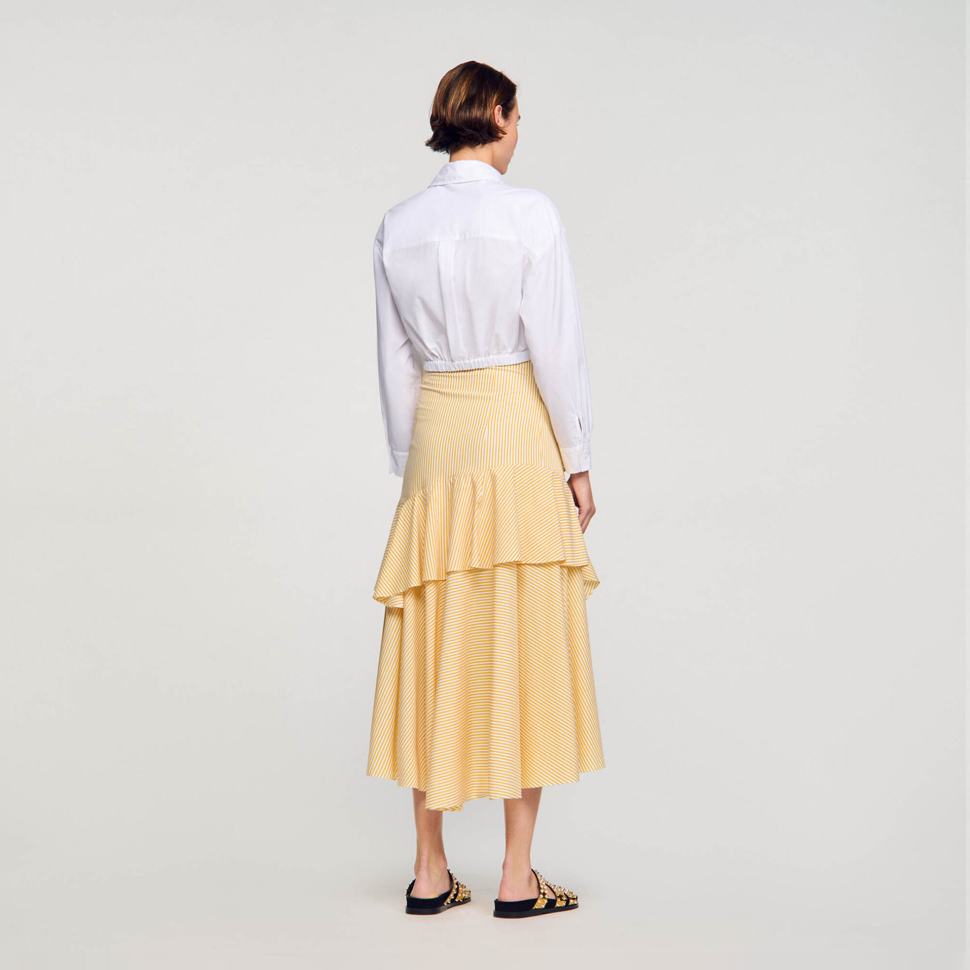 Korte overhemdblouse met overslag