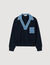 Trui met denimdetails