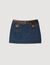 Korte rok denim en leer