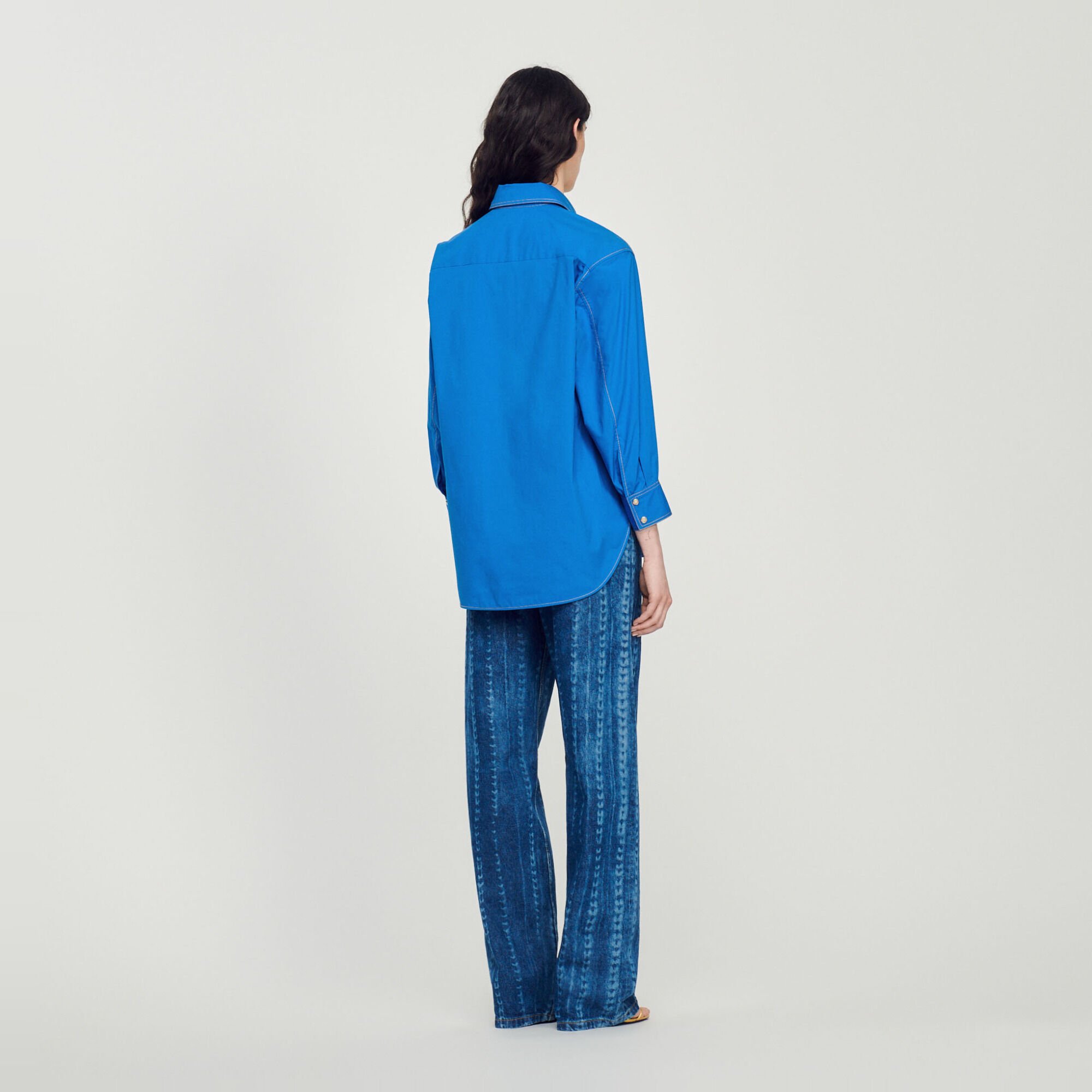 Blouse met sierstiksels