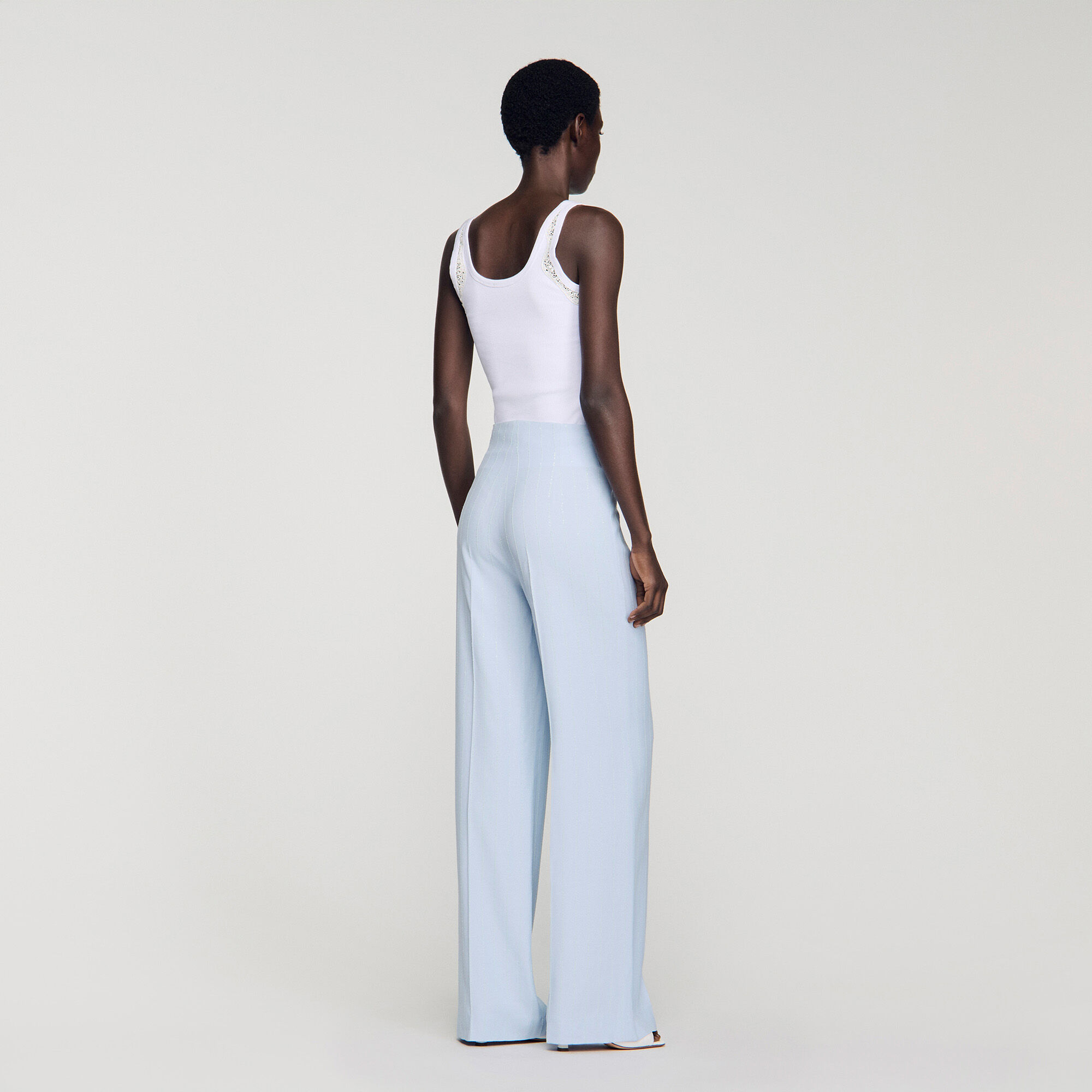 Pantalon gestreept met pailletten