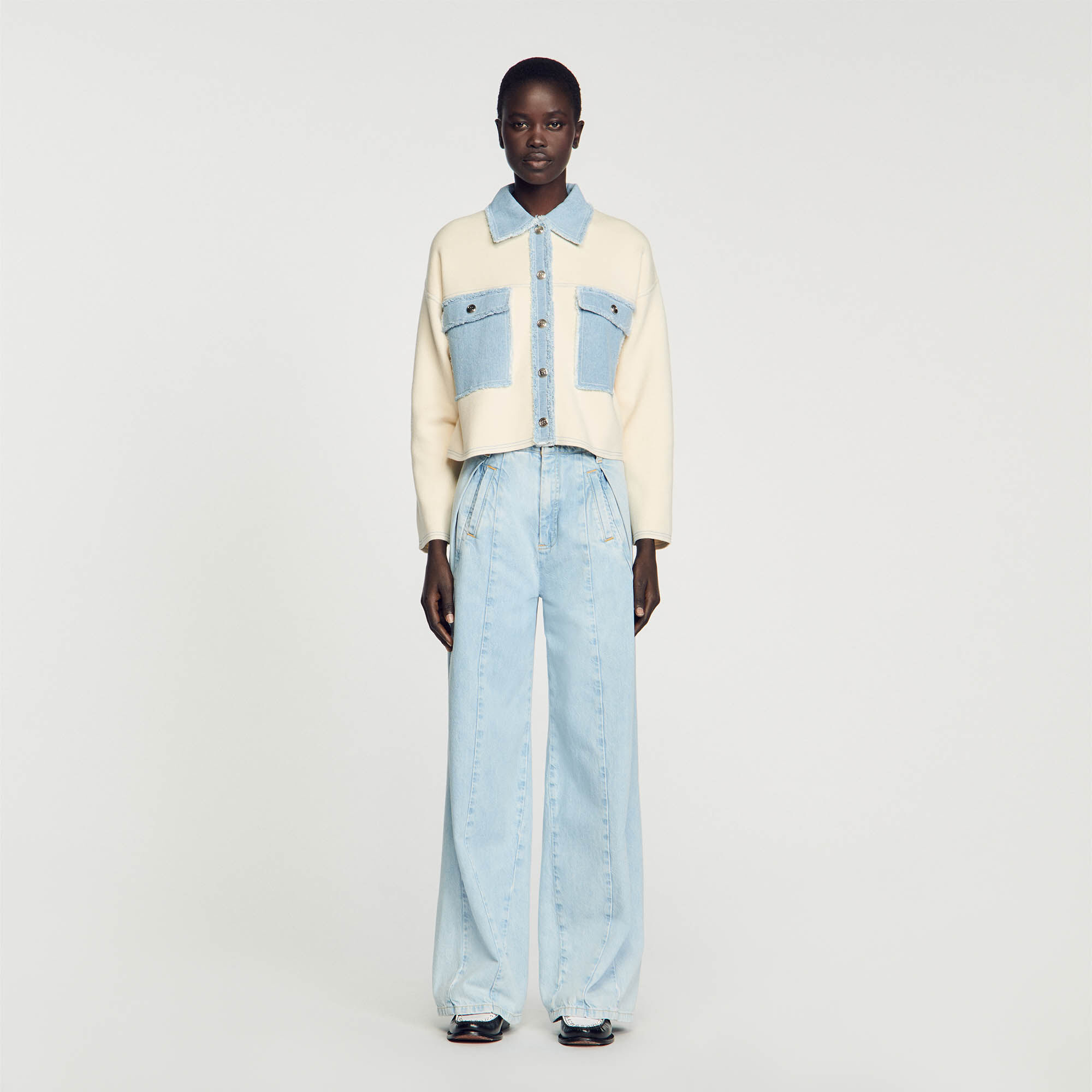 Cardicoat oversized van twee stoffen