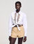 Overhemdblouse met plastron van kant