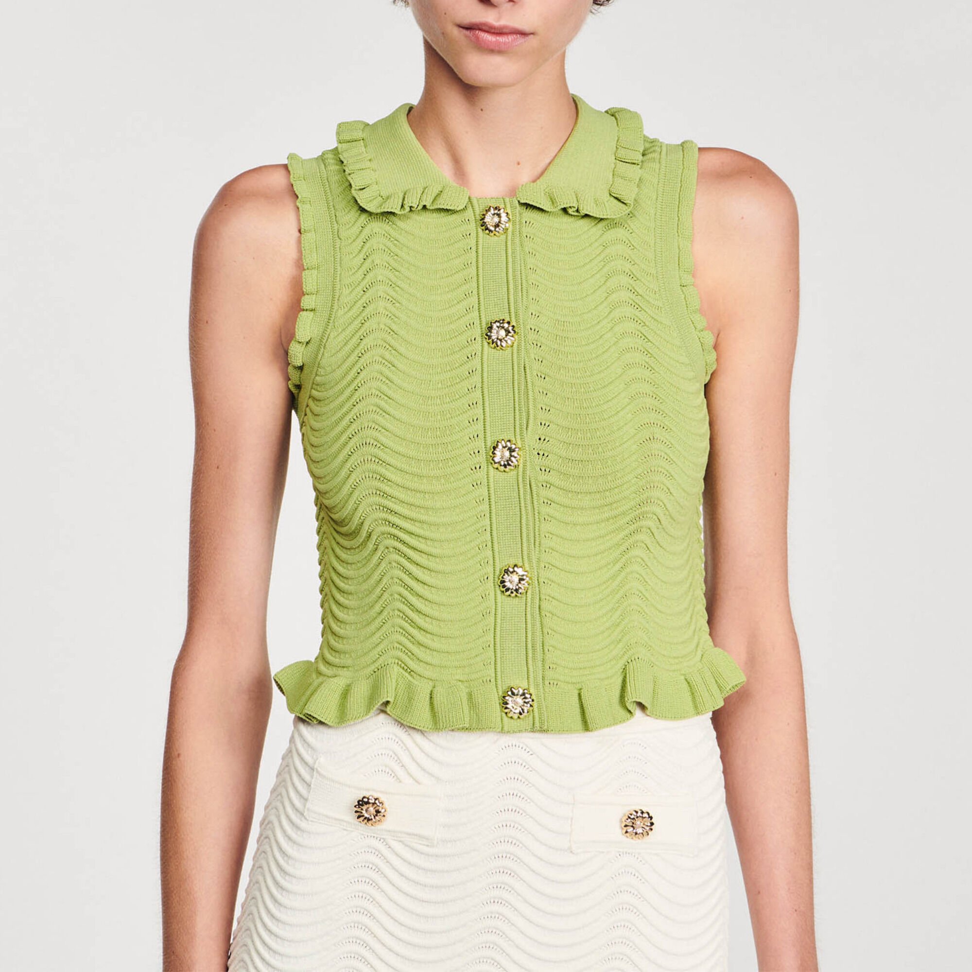 Gebreide mouwloze top