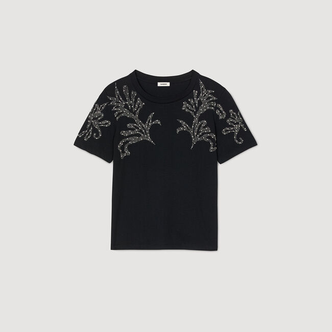 T-shirt met geborduurde details