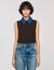 Trui van tricot en denim