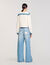 Cardigan vest met denim