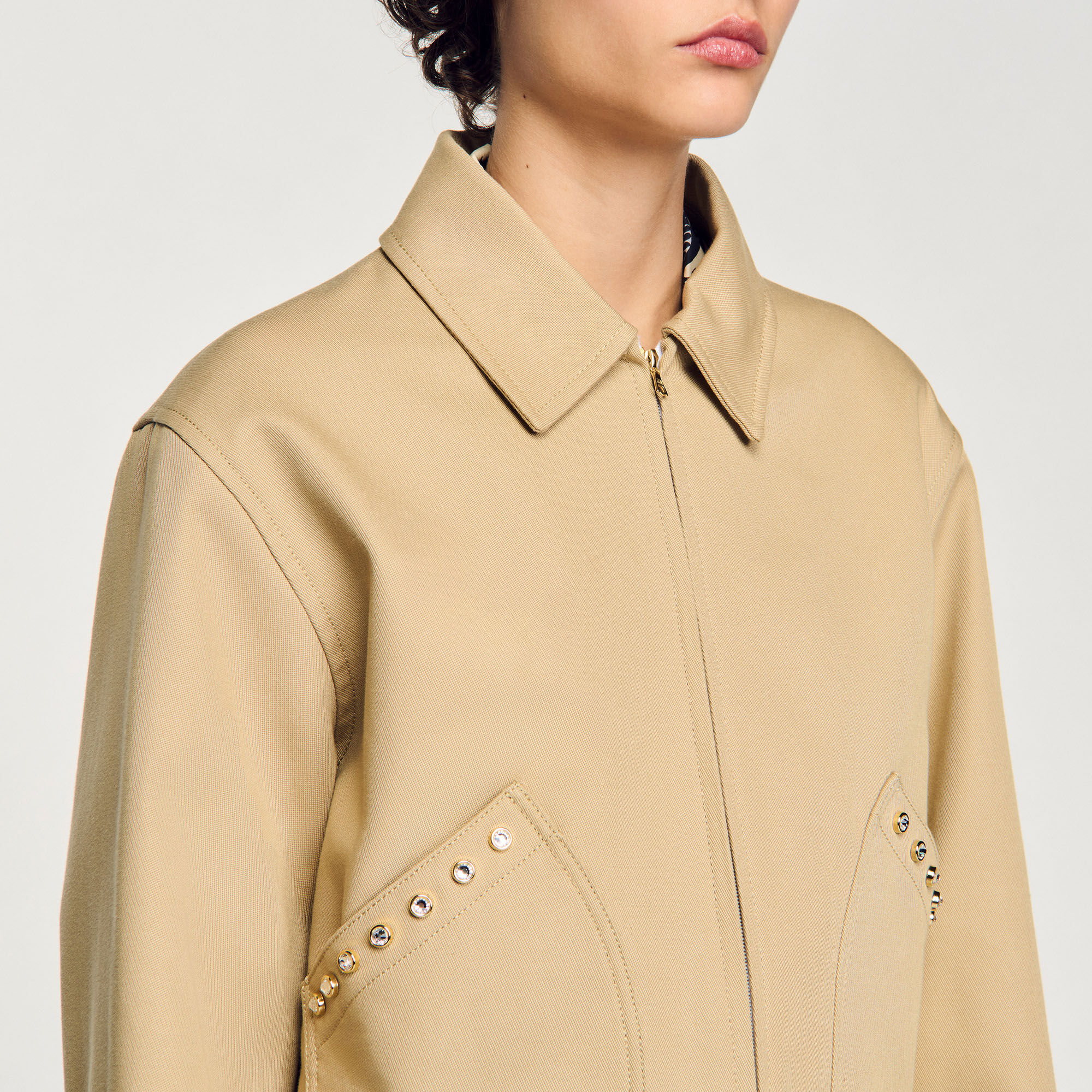 Kort jack met strass details