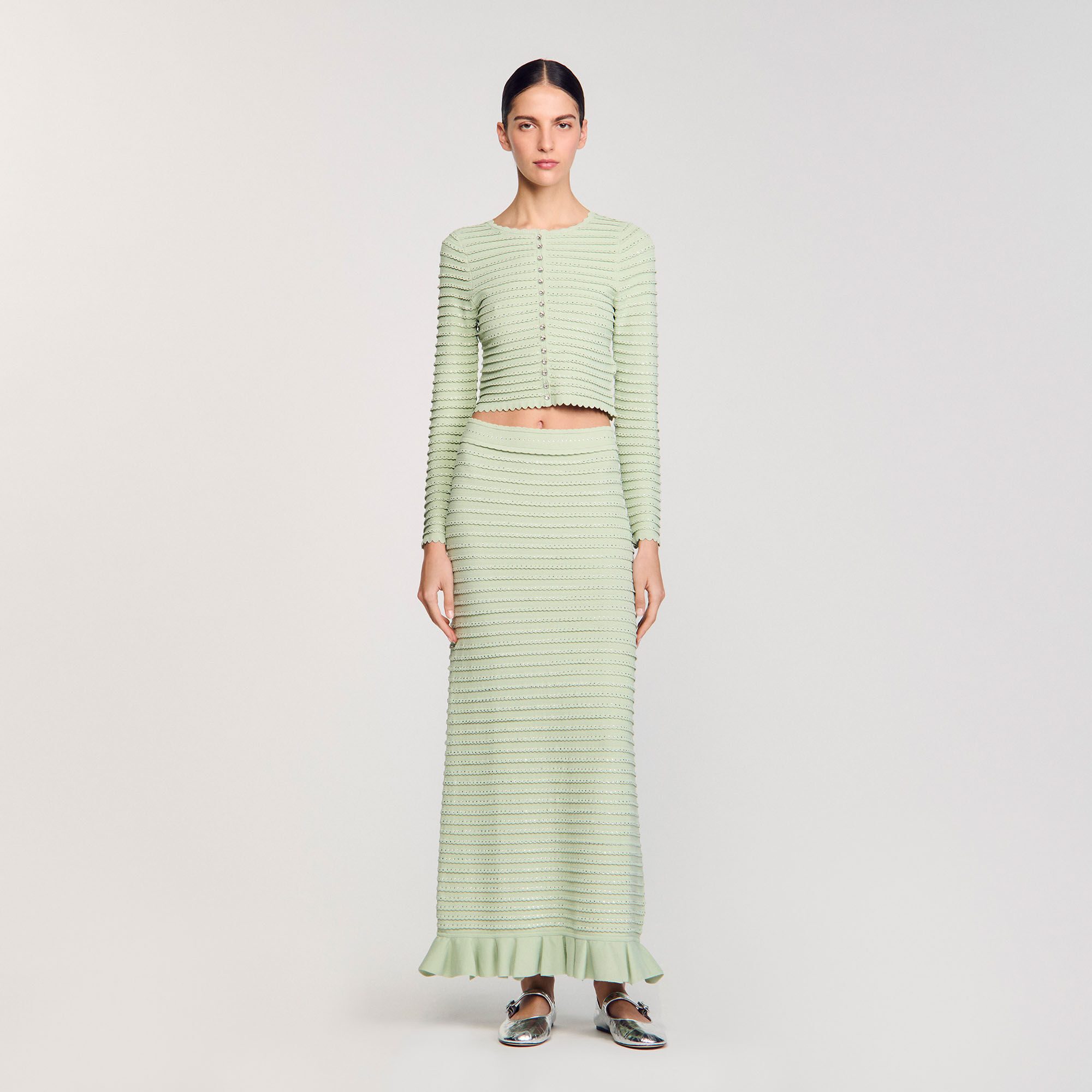 Lange rok tricot stras