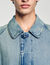 Lange jas stone washed denim