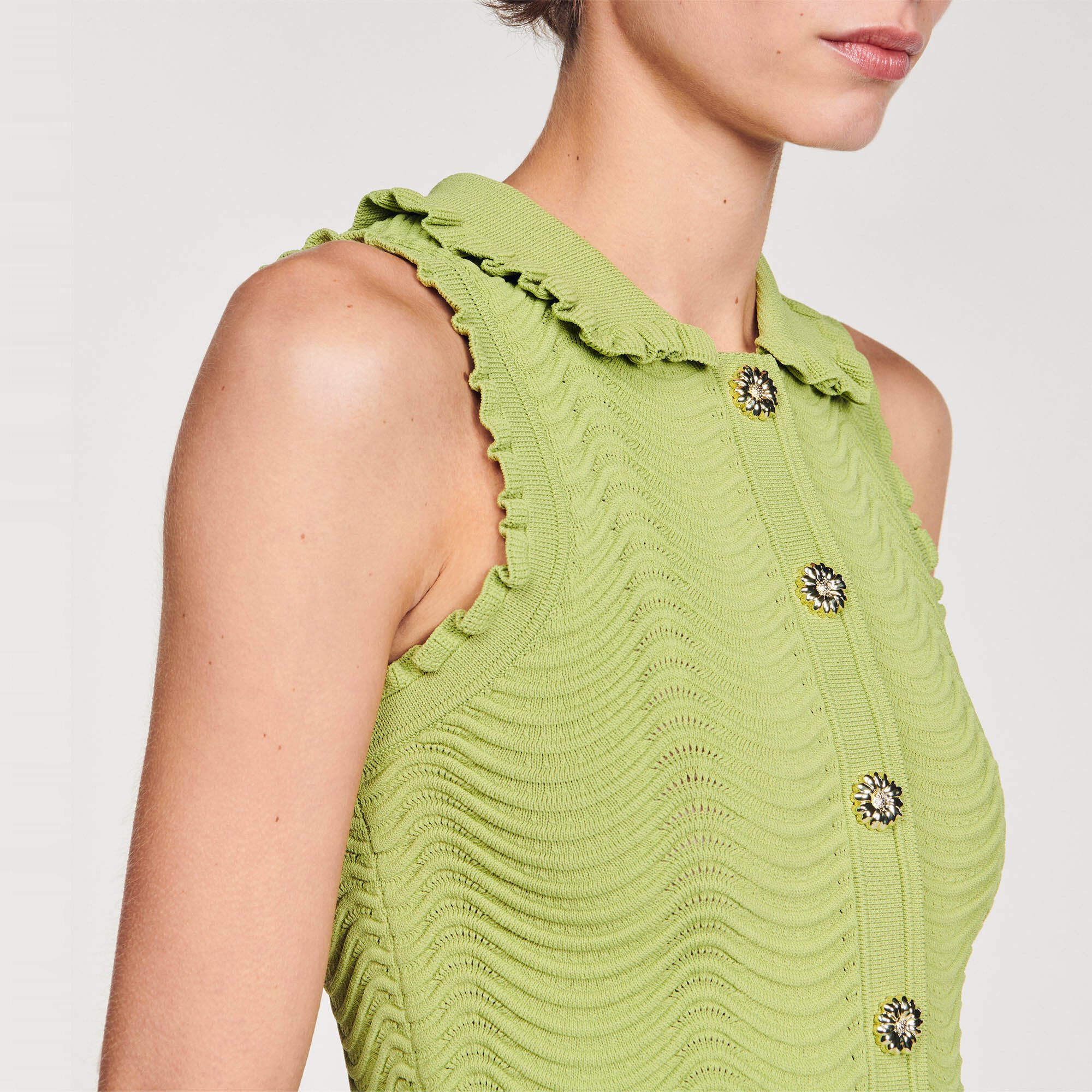 Gebreide mouwloze top