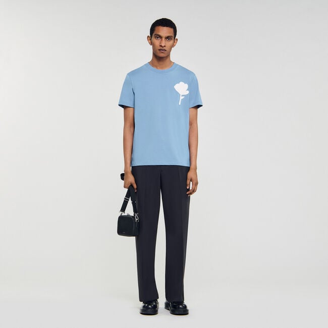 T-shirt met bloem patch