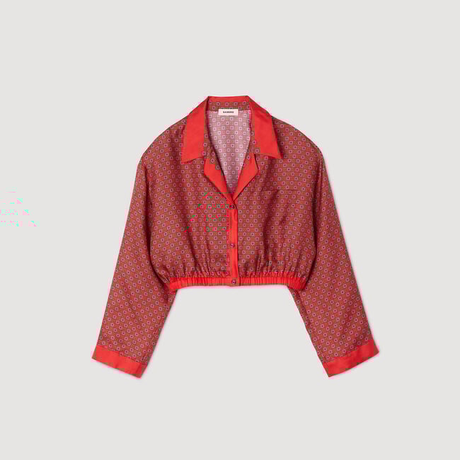 Overhemdblouse sjaalprint