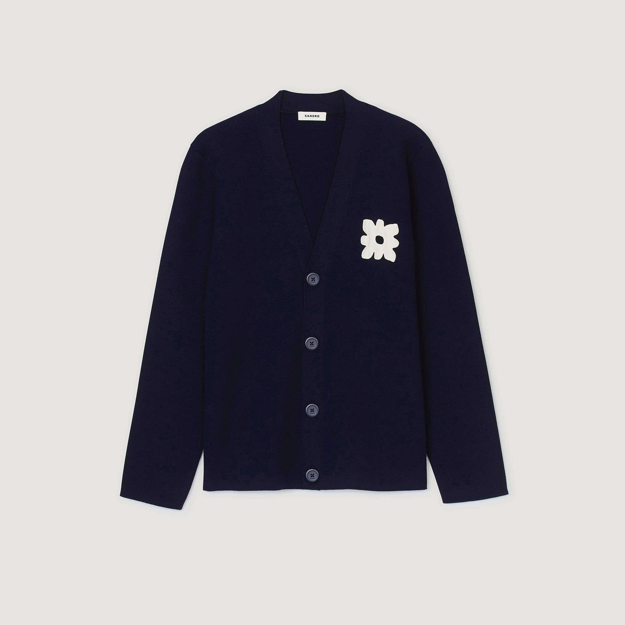 Cardigan vest met bloemdetail