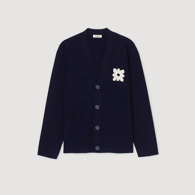 Cardigan vest met bloemdetail