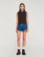 Trui van tricot en denim