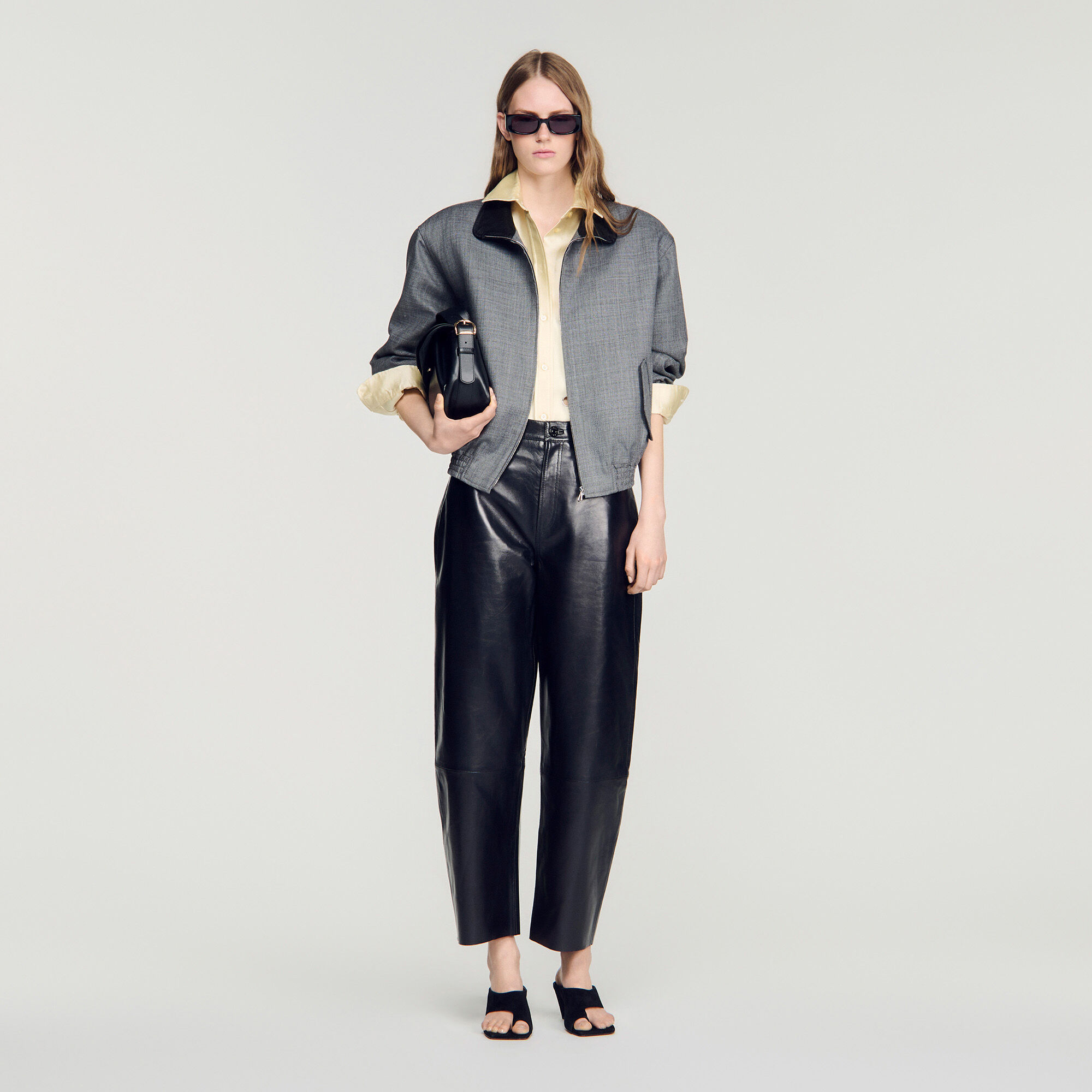 Leren barrel broek