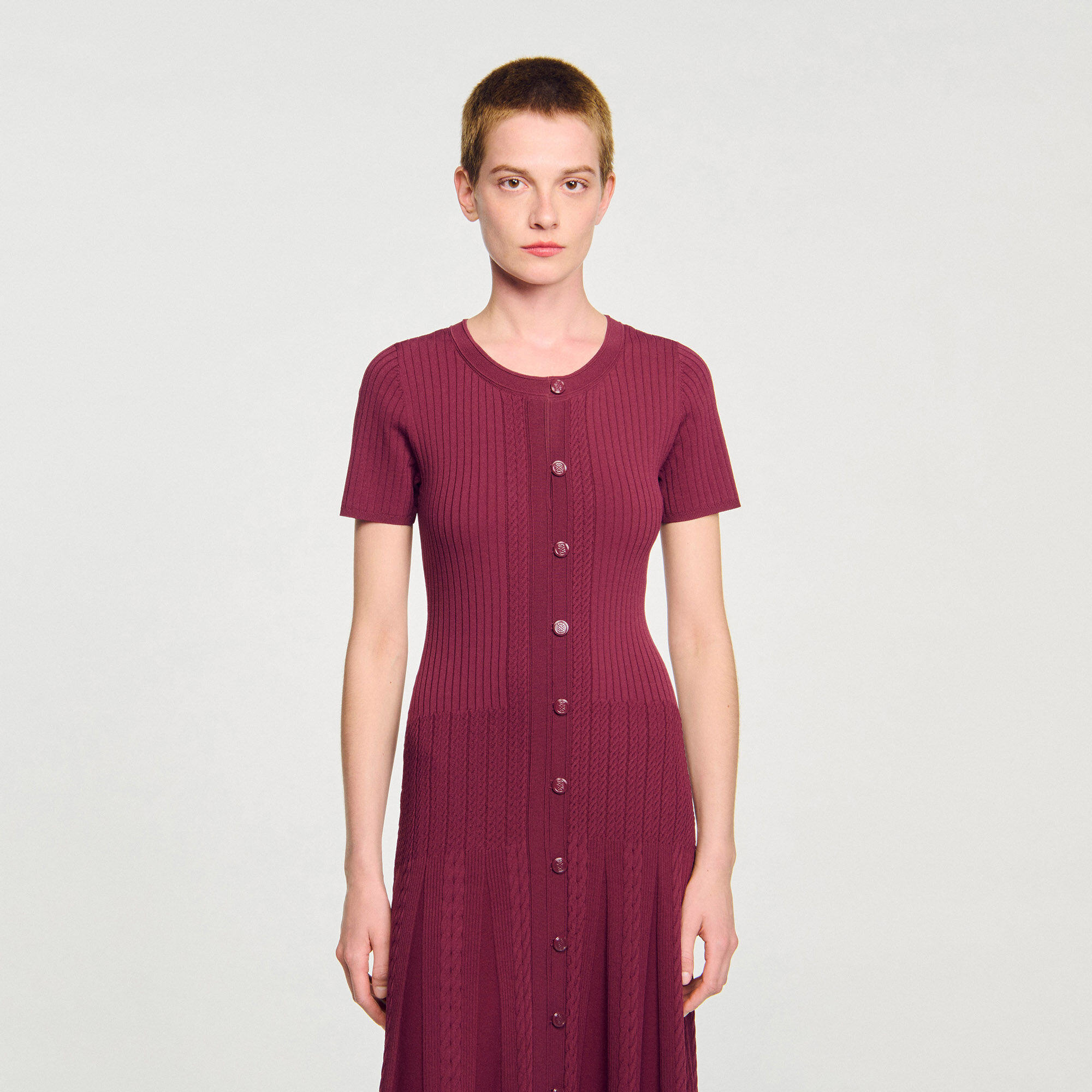 Lange tricot jurk
