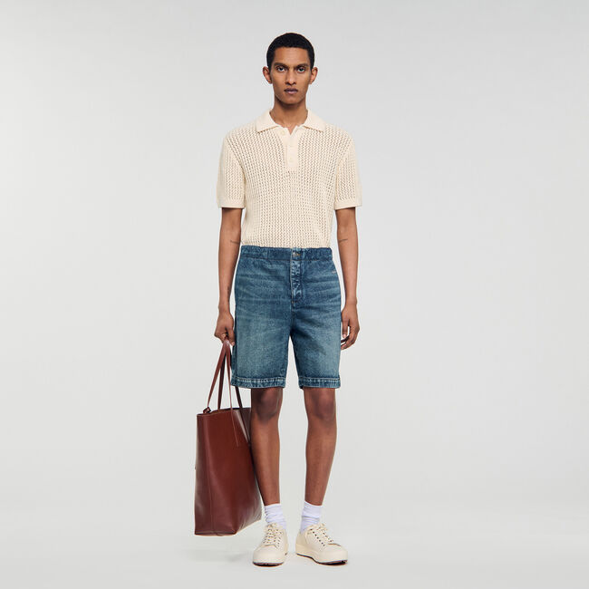 Short van elastisch denim