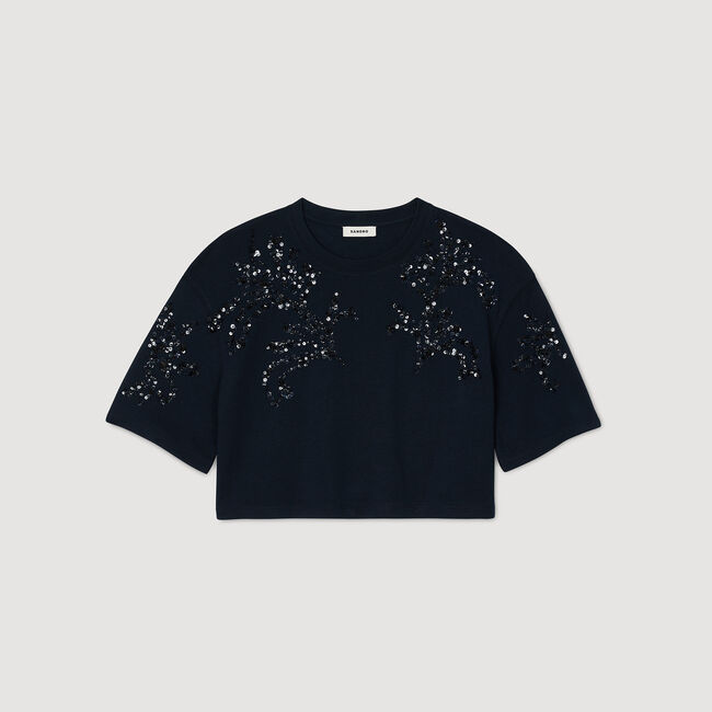 T-shirt details met parels