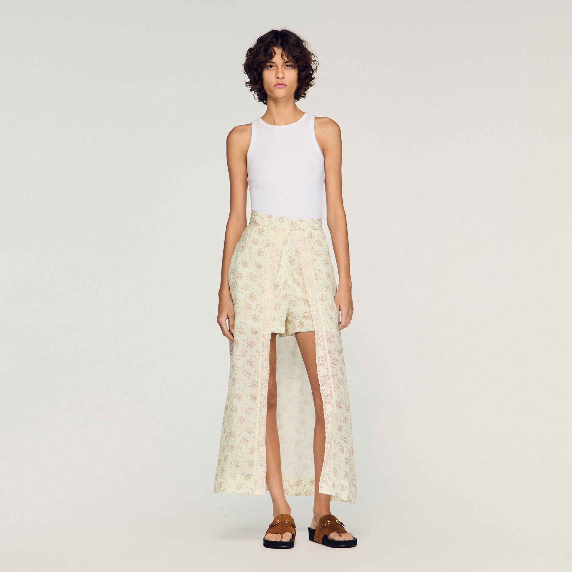 Lange skort met bloemenprint