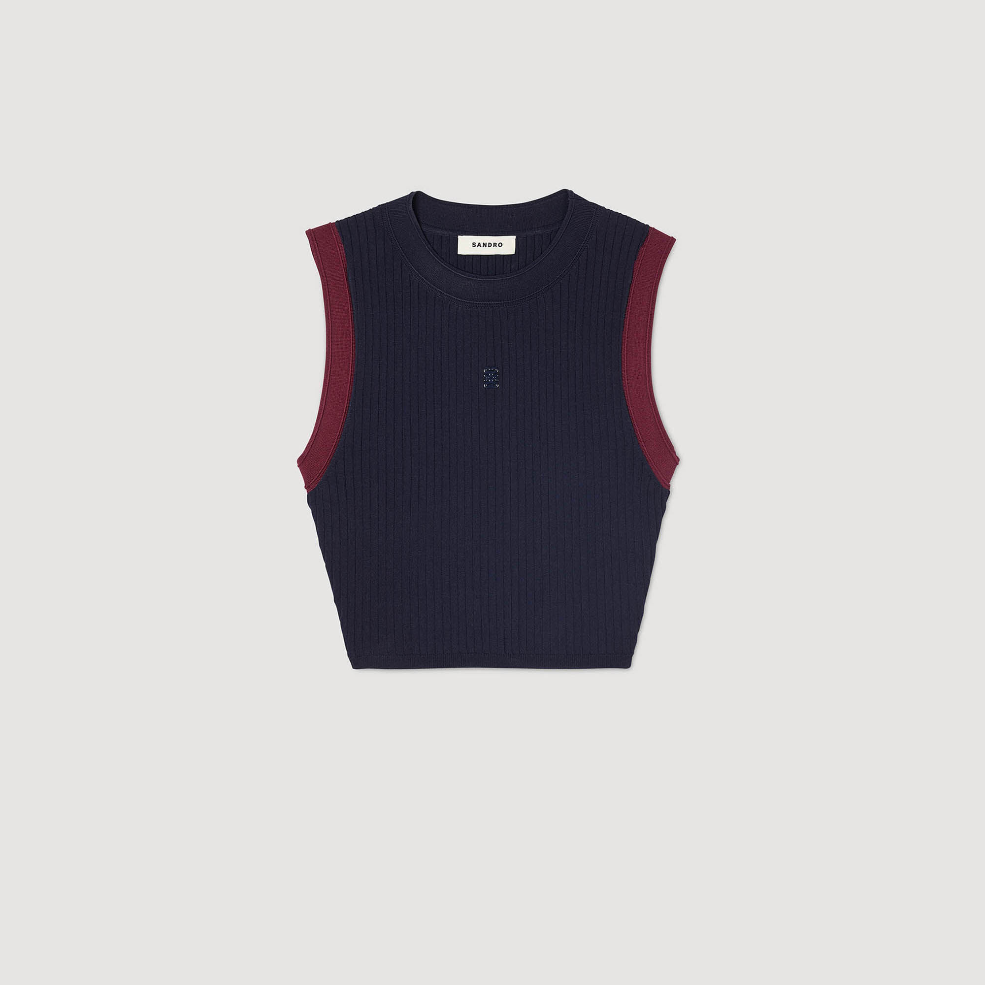 Tweekleurige gebreide top