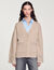 Cardigan vest contrasterende bies