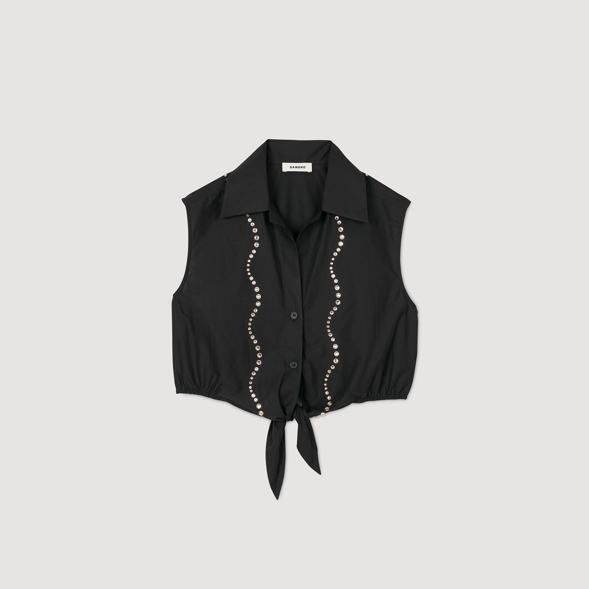 Overhemdblouse kort met stras