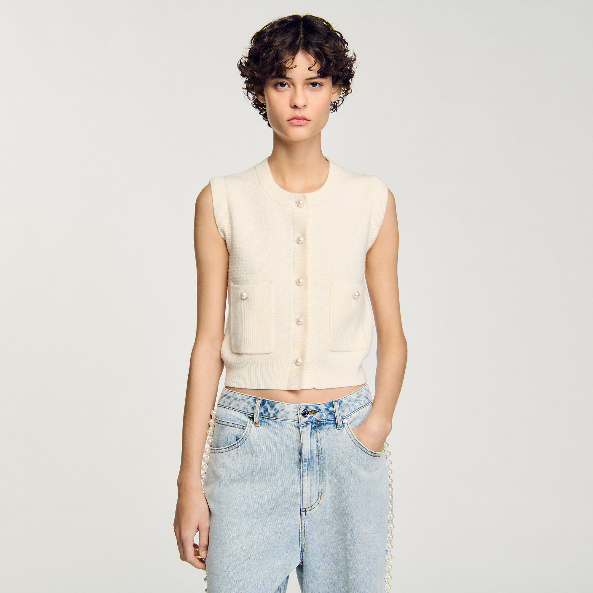 Gilet getextureerde tweed