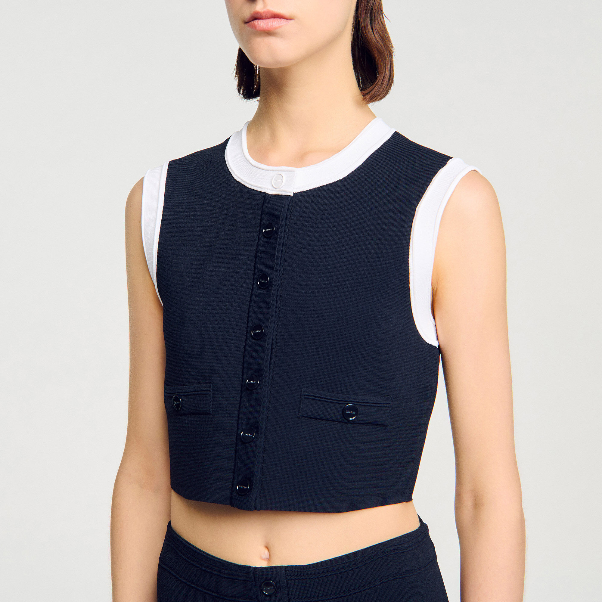 Kort vest tweekleurig