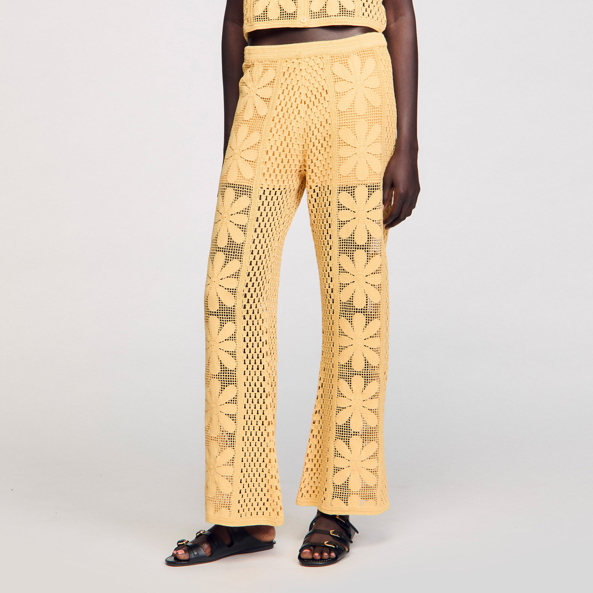 Pantalon straight fit gehaakt