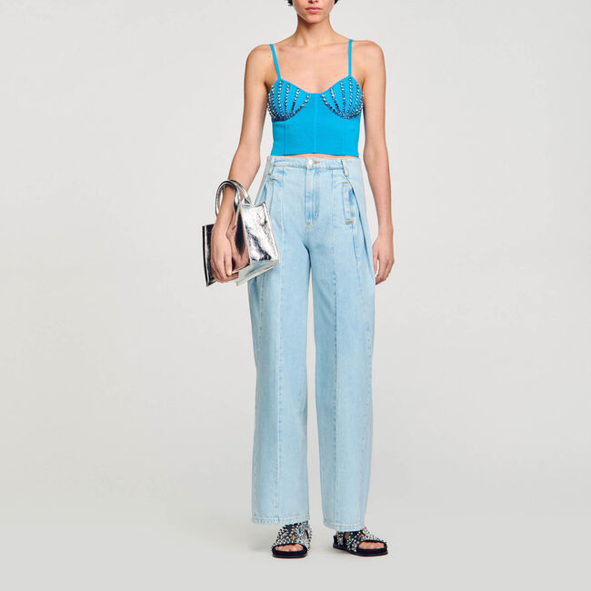 Bustier top met stras schelpen