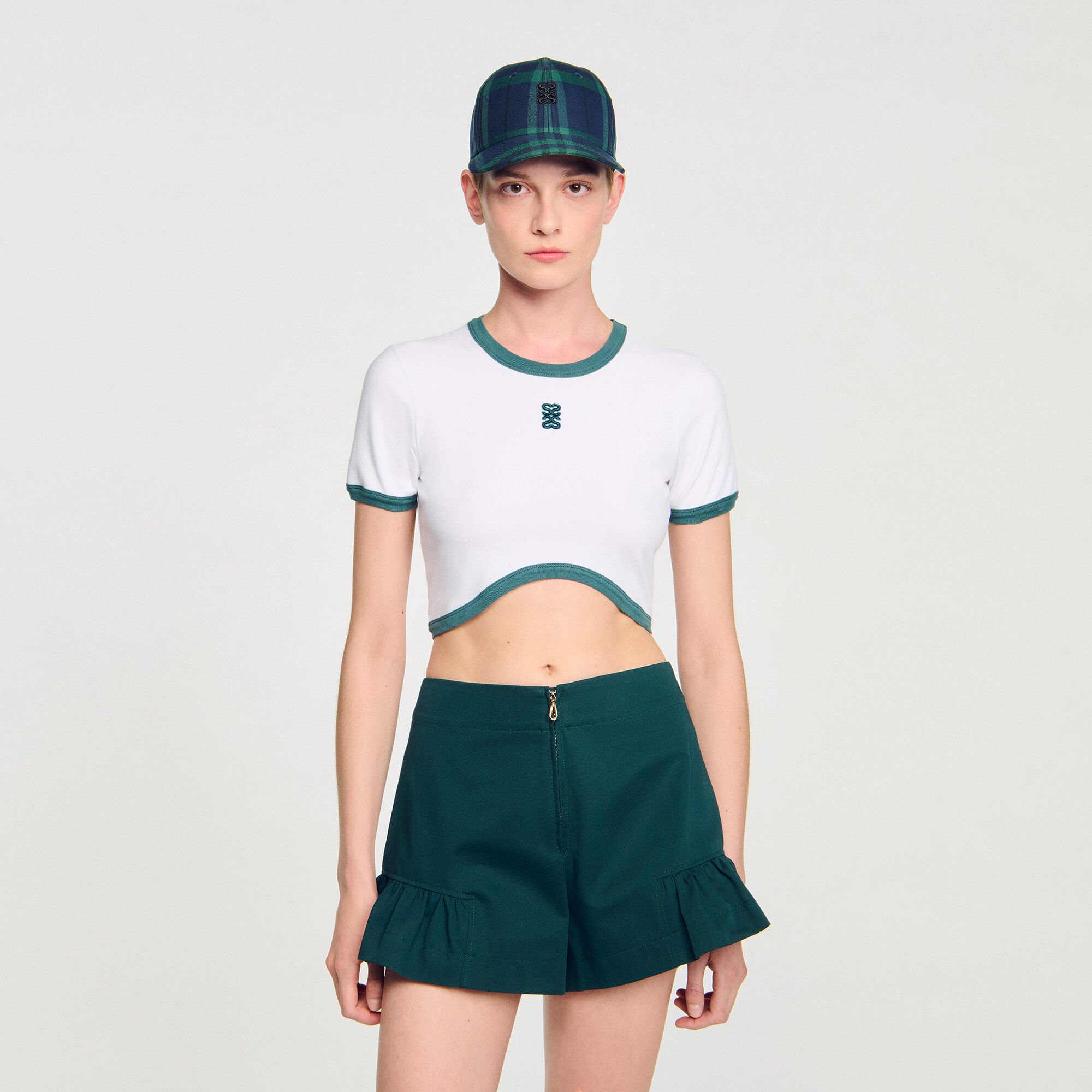 Kort T-shirt tweekleurig