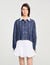 Overhemdblouse geruit met stras