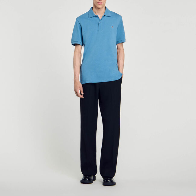Polo met square cross-patch - Man | Sandro