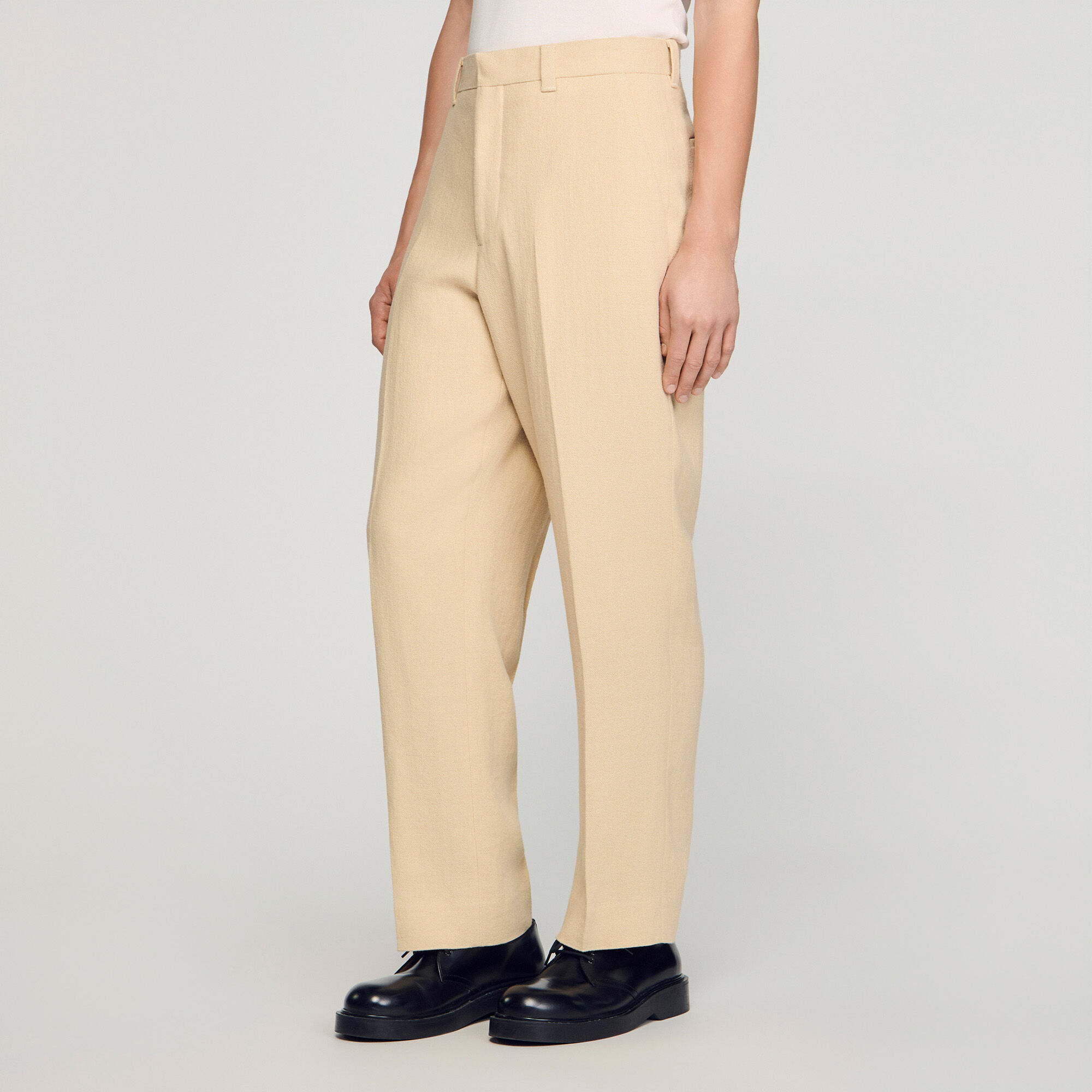 Oversized linnen-katoenen pantalon