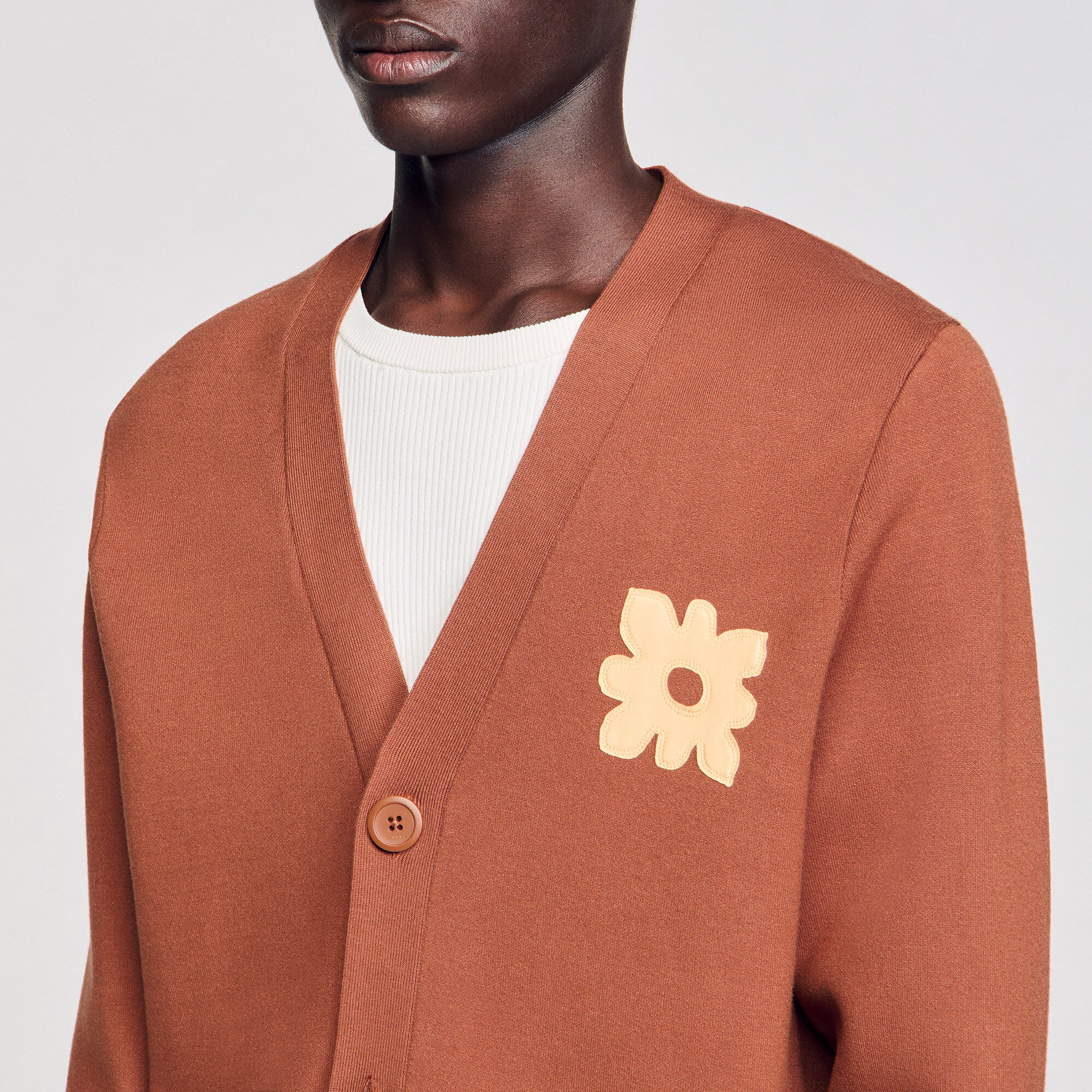 Cardigan vest met bloemdetail